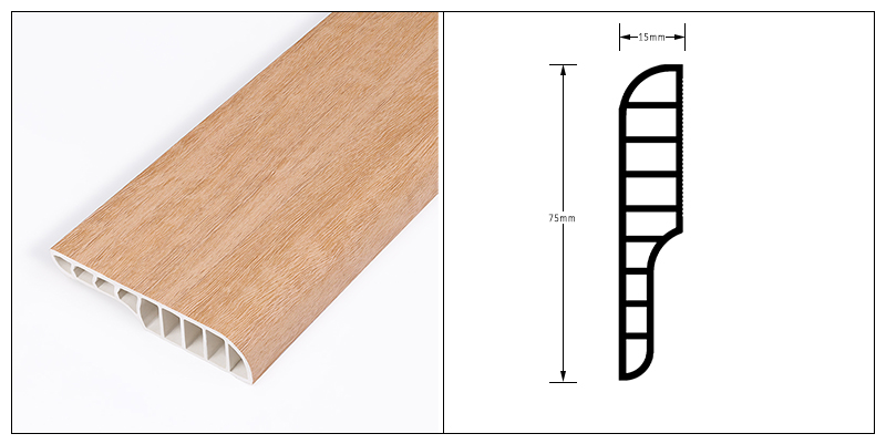 لوح حافة قلم رصاص PVC 75*15 مللي متر
