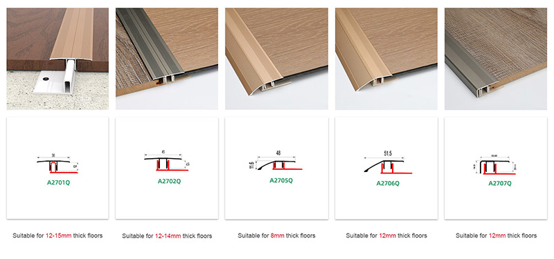 ملف نهاية الألومنيوم للأرضيات الخشبية