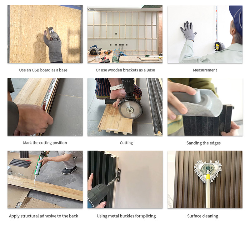 عملية تركيب لوحة الحائط WPC