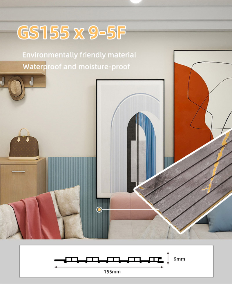 155*17 مللي متر لوحة الحائط المجوفة البلاستيكية المقاومة للماء