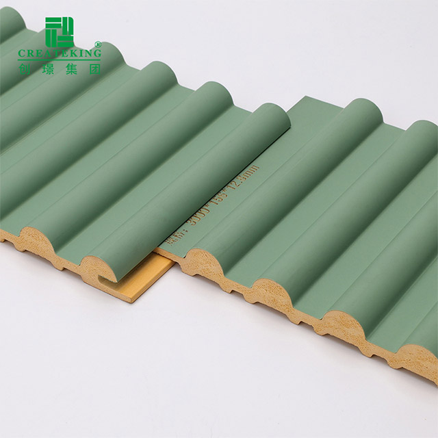 156 * 12.8 مم PVC لوحة الحائط الصلبة نصف المستديرة الخارجية