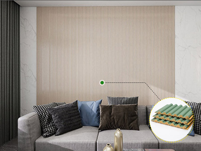 156 * 12.8 مم PVC لوحة الحائط الصلبة نصف المستديرة الخارجية