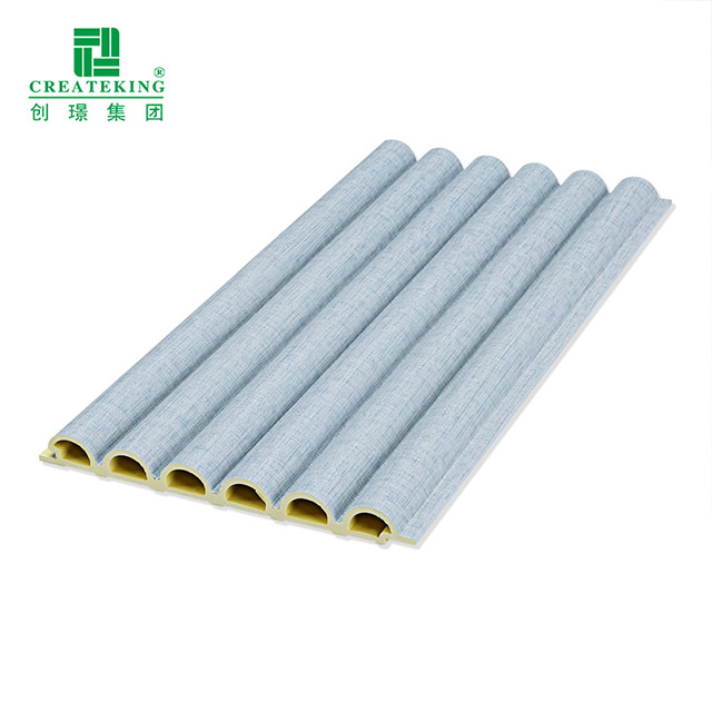 لوحة حائط WPC بتصميم نصف دائرة مقاس 158*15 مم