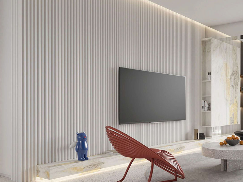 قم بتحويل غرفة المعيشة الخاصة بك باستخدام ألواح الجدران المخددة المصنوعة من مادة PVC