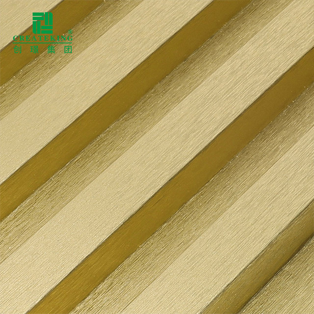 لوحة حائط مخددة ذهبية معدنية مقاس 155*17 مللي متر