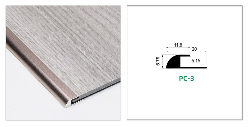 شريط حواف للأرضية على شكل حرف C باللون الذهبي الوردي