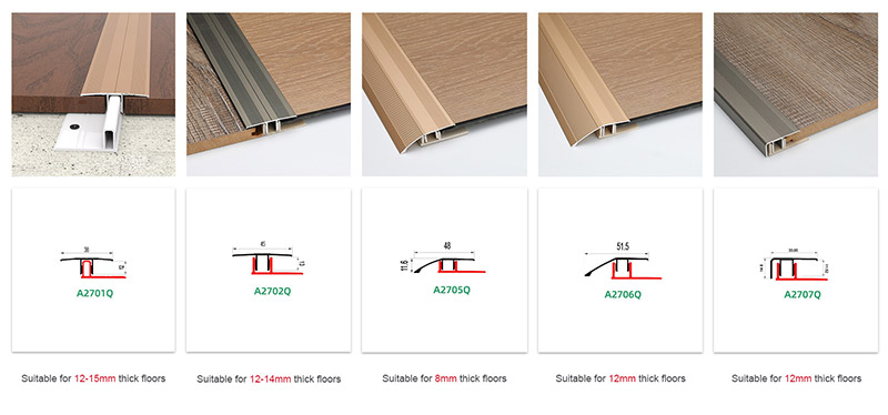 ملف انتقالي للأرضية من الألومنيوم مثبت بالبراغي