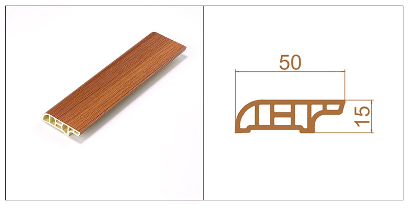 50 * 15 مم ألواح الحواف SPC المصنوعة من الخشب