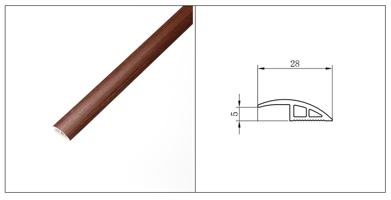 مخفض أرضيات PVC من الخشب الحبيبي مقاس 28*5 مم