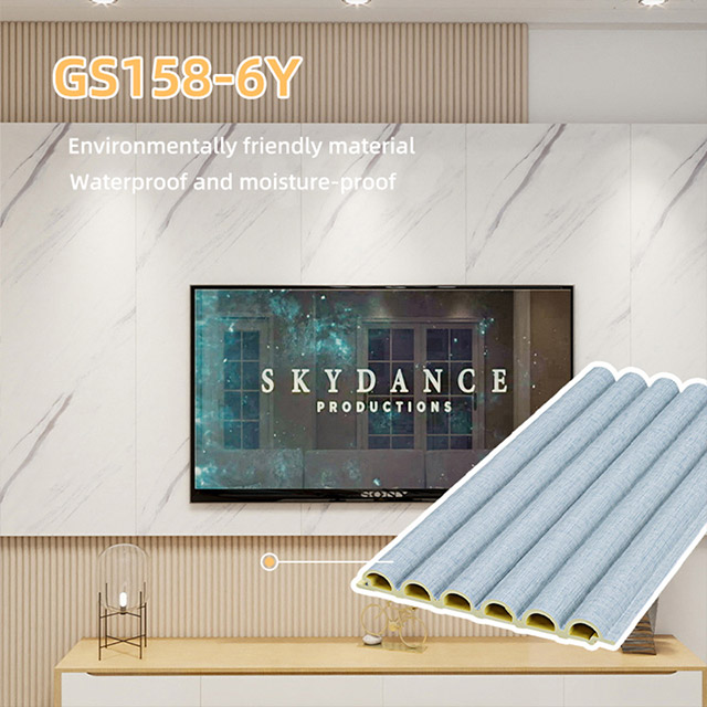 لوحة حائط WPC بتصميم نصف دائرة مقاس 158*15 مم