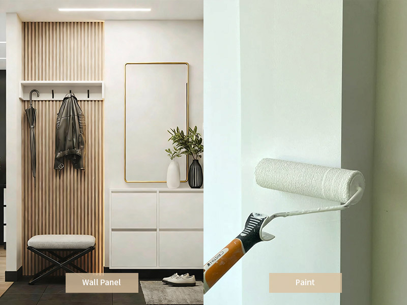 لوحة الحائط مقابل مقارنة الطلاء