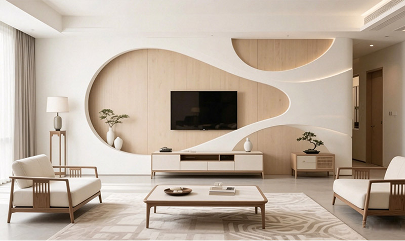 أفكار تصميم جدار خلفية التلفزيون
