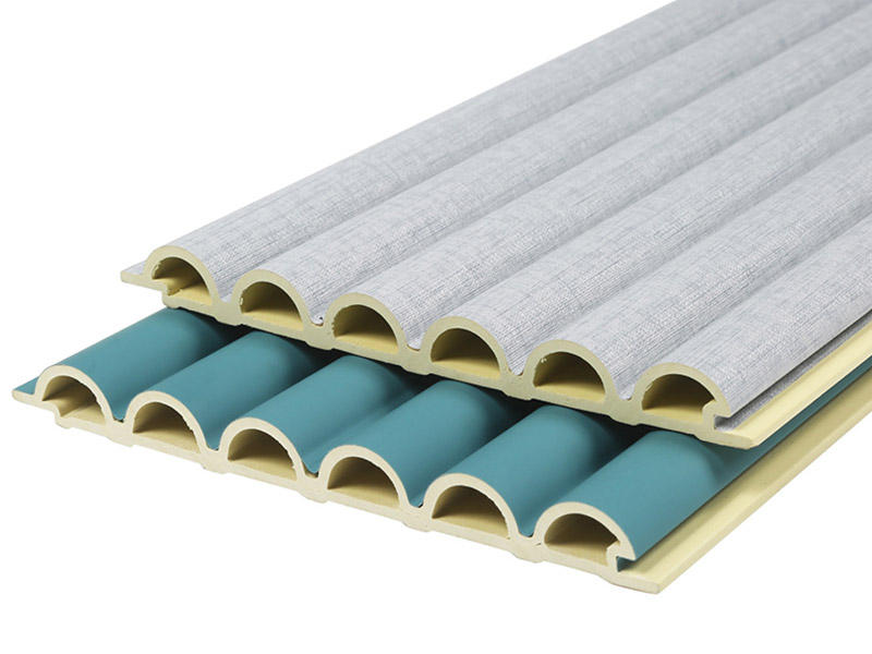 لوحة حائط WPC بتصميم نصف دائرة مقاس 158*15 مم