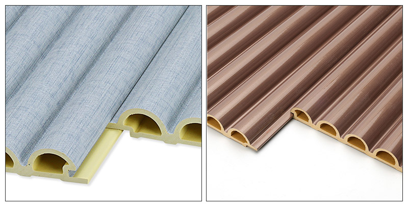 لوحة حائط WPC بتصميم نصف دائرة مقاس 158*15 مم