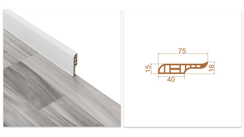 لوح حافة قلم رصاص PVC 75*18 مللي متر
