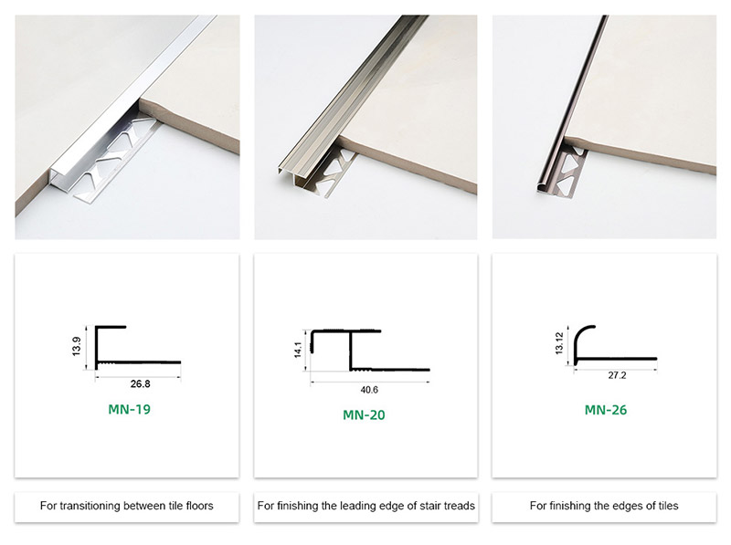 لمحات من الألومنيوم لدرج الدرج