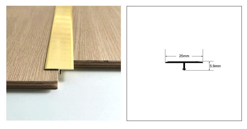 حواف أرضية مصنوعة من سبائك الألومنيوم على شكل حرف T