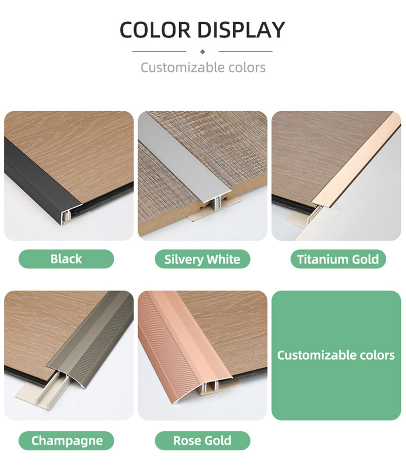 ملف نهاية الألومنيوم للأرضيات الخشبية