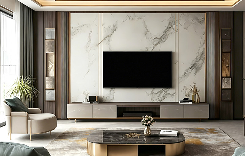 أفكار تصميم جدار خلفية التلفزيون