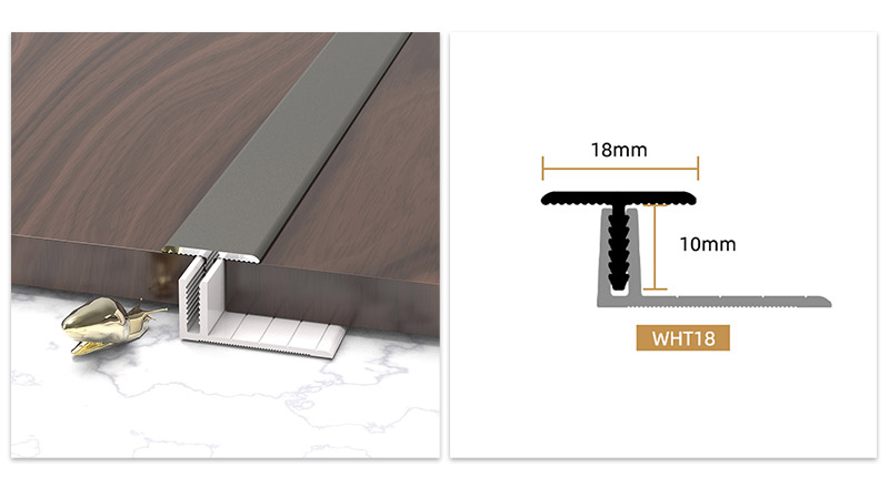 حافة من سبائك الألومنيوم على شكل حرف T مقاس 18*11.4 مم