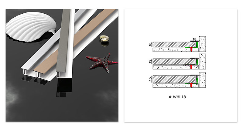 18*11.3 مللي متر حافة أرضية من سبائك الألومنيوم على شكل حرف T