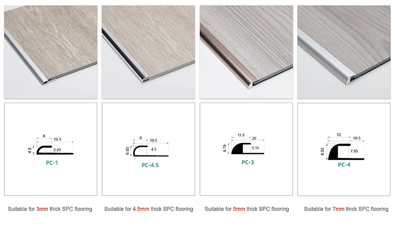 حافة أرضية معدنية على شكل حرف C