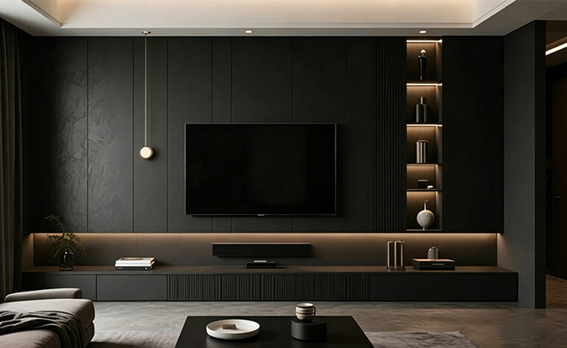 أفكار تصميم جدار خلفية التلفزيون
