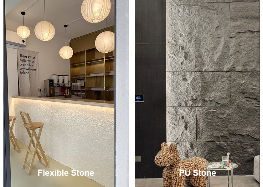 ما هو الفرق بين الحجر المرن وحجر PU؟