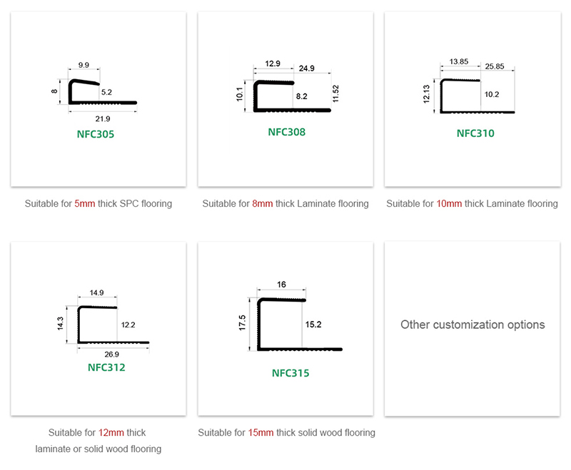 شريط حافة من سبائك الألومنيوم على شكل حرف C