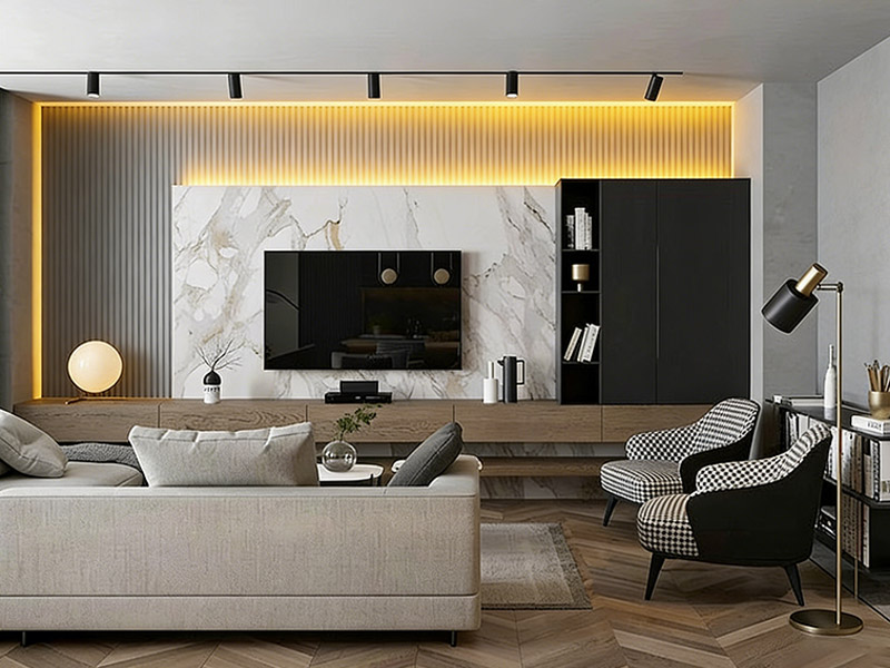 ميزة جدار غرفة المعيشة