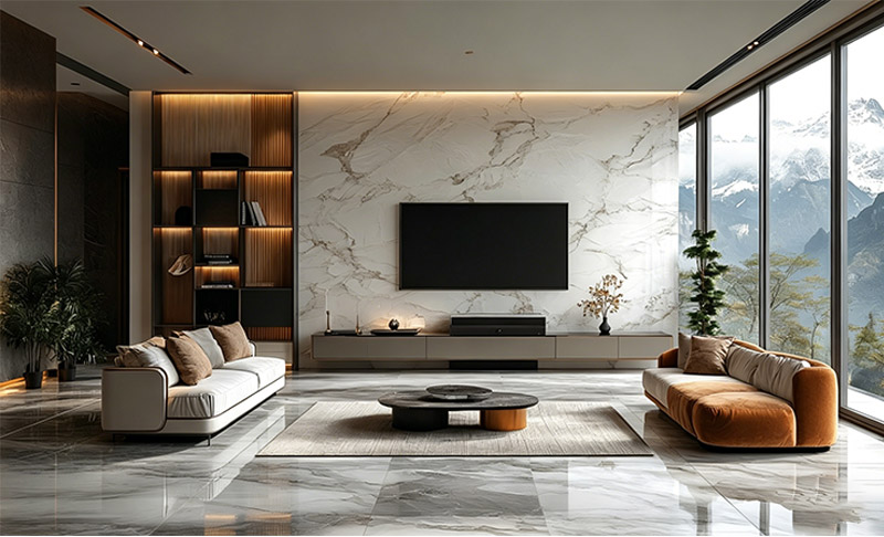 أفكار تصميم جدار خلفية التلفزيون